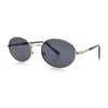 Classy Oval 90s Hip Hop Rapper Shade Metal Rim Retro Sunglasses