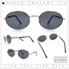 Classy Oval 90s Hip Hop Rapper Shade Metal Rim Retro Sunglasses