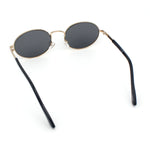 Classy Oval 90s Hip Hop Rapper Shade Metal Rim Retro Sunglasses