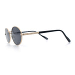 Classy Oval 90s Hip Hop Rapper Shade Metal Rim Retro Sunglasses