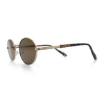 Classy Oval 90s Hip Hop Rapper Shade Metal Rim Retro Sunglasses