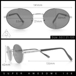 Classy Oval 90s Hip Hop Rapper Shade Metal Rim Retro Sunglasses
