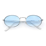 Classy Oval 90s Hip Hop Rapper Shade Metal Rim Retro Sunglasses