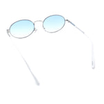 Classy Oval 90s Hip Hop Rapper Shade Metal Rim Retro Sunglasses