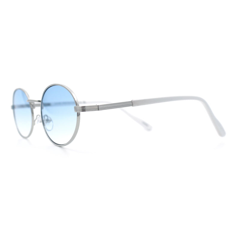 Classy Oval 90s Hip Hop Rapper Shade Metal Rim Retro Sunglasses