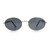 Classy Oval 90s Hip Hop Rapper Shade Metal Rim Retro Sunglasses
