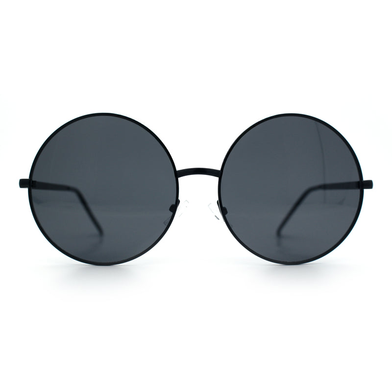 Iconic Hippie Oversized Round Circle Lens Boho Metal Rim Sunglasses