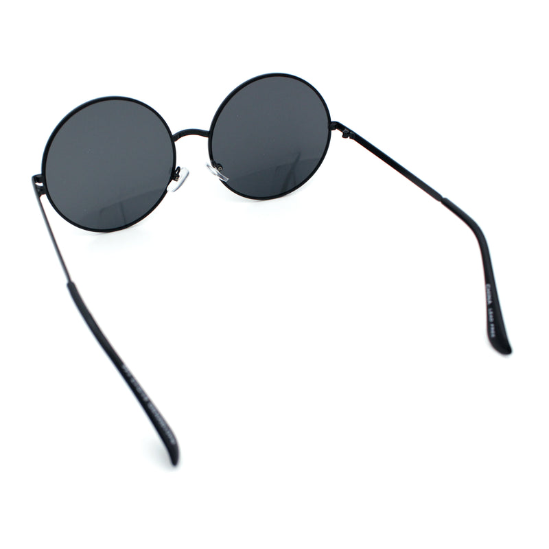 Iconic Hippie Oversized Round Circle Lens Boho Metal Rim Sunglasses