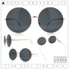 Iconic Hippie Oversized Round Circle Lens Boho Metal Rim Sunglasses