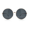 Iconic Hippie Oversized Round Circle Lens Boho Metal Rim Sunglasses
