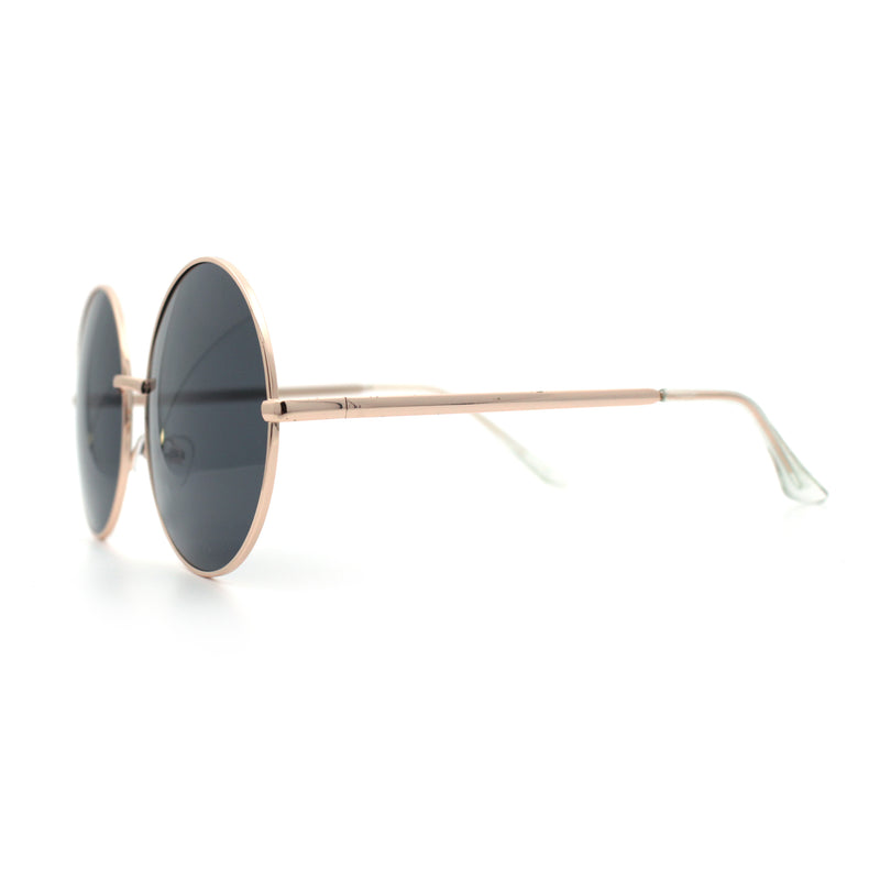Iconic Hippie Oversized Round Circle Lens Boho Metal Rim Sunglasses
