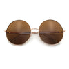 Iconic Hippie Oversized Round Circle Lens Boho Metal Rim Sunglasses