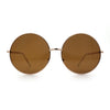 Iconic Hippie Oversized Round Circle Lens Boho Metal Rim Sunglasses