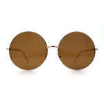 Iconic Hippie Oversized Round Circle Lens Boho Metal Rim Sunglasses
