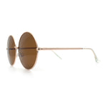 Iconic Hippie Oversized Round Circle Lens Boho Metal Rim Sunglasses
