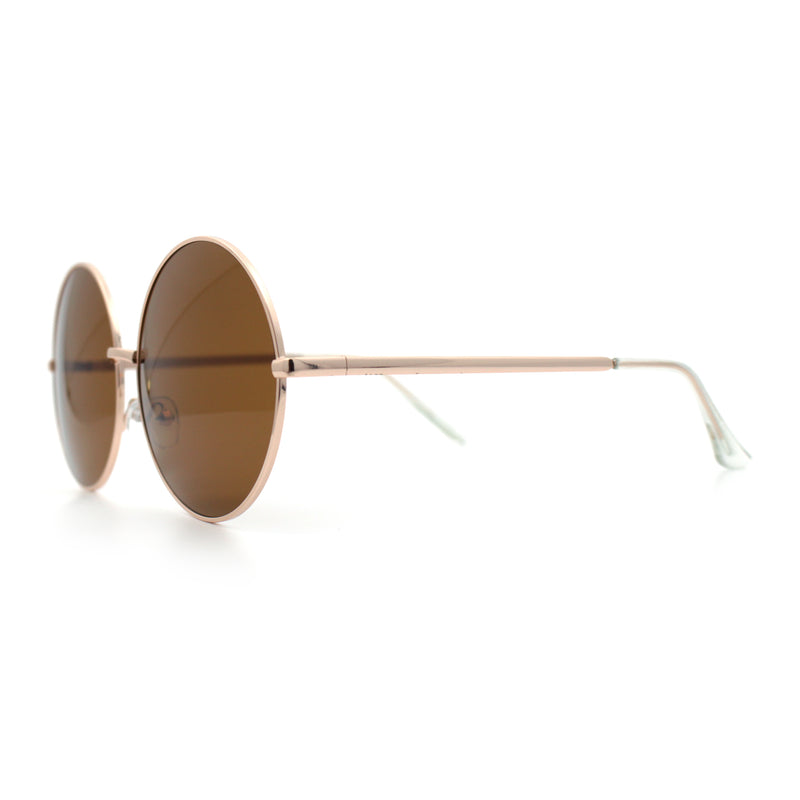 Iconic Hippie Oversized Round Circle Lens Boho Metal Rim Sunglasses