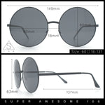Iconic Hippie Oversized Round Circle Lens Boho Metal Rim Sunglasses
