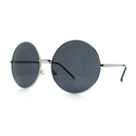 Iconic Hippie Oversized Round Circle Lens Boho Metal Rim Sunglasses