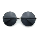 Iconic Hippie Oversized Round Circle Lens Boho Metal Rim Sunglasses