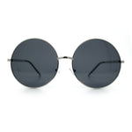 Iconic Hippie Oversized Round Circle Lens Boho Metal Rim Sunglasses