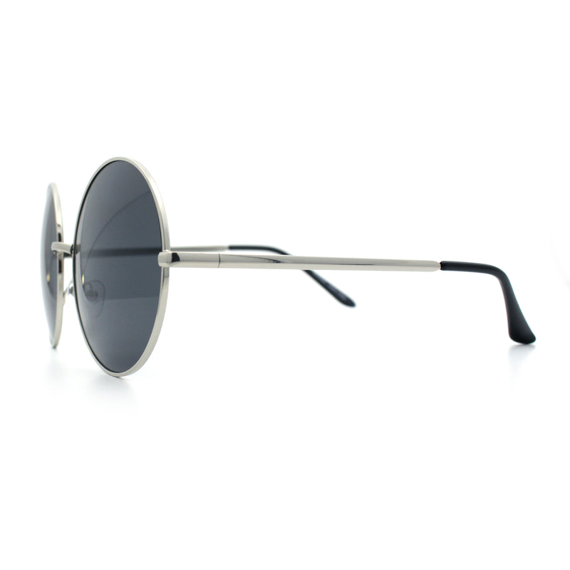 Iconic Hippie Oversized Round Circle Lens Boho Metal Rim Sunglasses