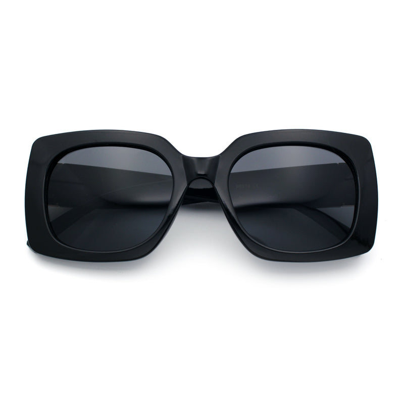 Womens Mod Chic Designer Fashion Thick Plastic Rectangle Butterfly Sunglasses