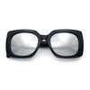Womens Mod Chic Designer Fashion Thick Plastic Rectangle Butterfly Sunglasses