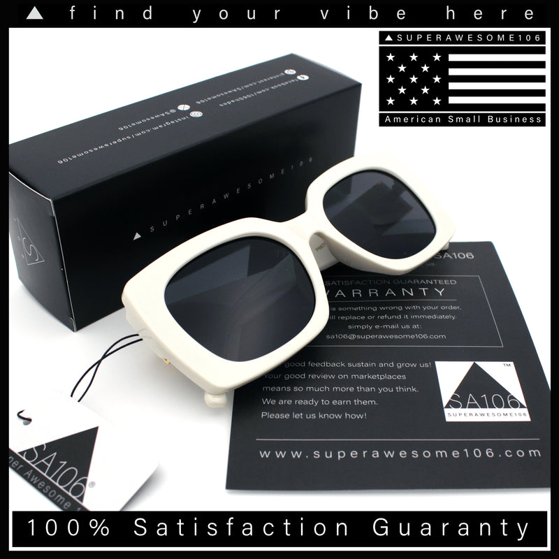 Womens Mod Chic Designer Fashion Thick Plastic Rectangle Butterfly Sunglasses
