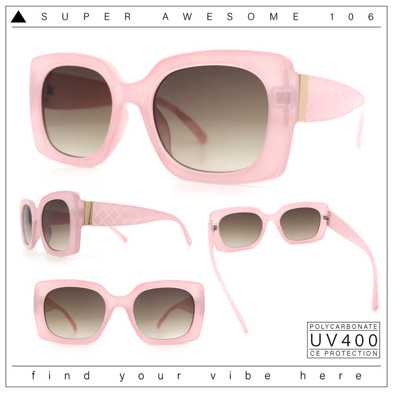 Womens Mod Chic Designer Fashion Thick Plastic Rectangle Butterfly Sunglasses