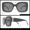 Womens Mod Chic Designer Fashion Thick Plastic Rectangle Butterfly Sunglasses
