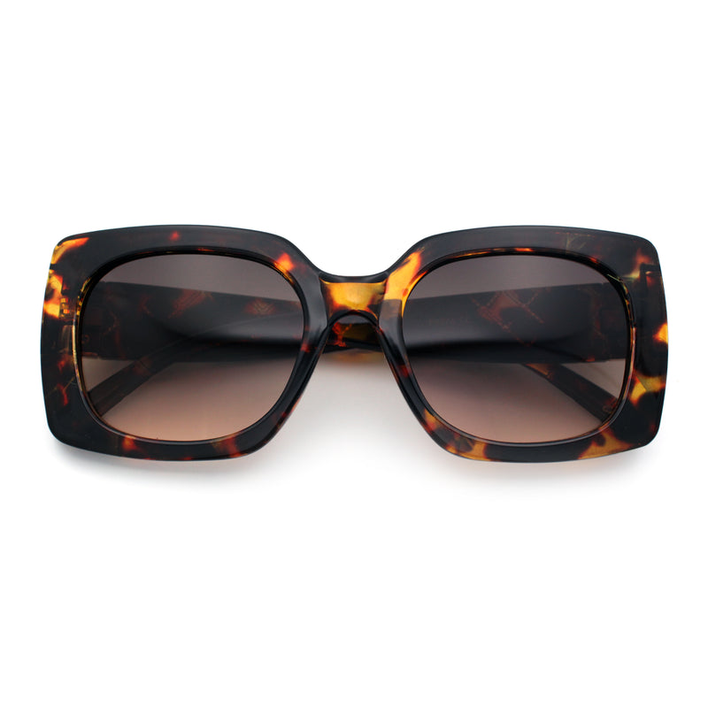 Womens Mod Chic Designer Fashion Thick Plastic Rectangle Butterfly Sunglasses