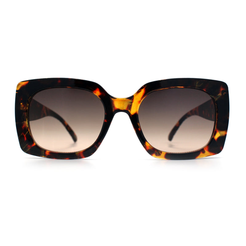 Womens Mod Chic Designer Fashion Thick Plastic Rectangle Butterfly Sunglasses
