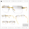 Mens Luxury Urban Gangster Beveled Rimless Rectangle Sunglasses