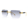 Mens Luxury Urban Gangster Beveled Rimless Rectangle Sunglasses