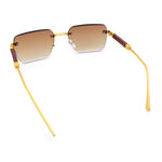 Mens Luxury Urban Gangster Beveled Rimless Rectangle Sunglasses