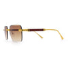 Mens Luxury Urban Gangster Beveled Rimless Rectangle Sunglasses