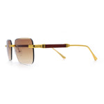 Mens Luxury Urban Gangster Beveled Rimless Rectangle Sunglasses