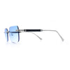 Mens Luxury Urban Gangster Beveled Rimless Rectangle Sunglasses