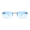 Mens Luxury Hip Hop Rapper Beveled Rimless Narrow Rectangle Sunglasses