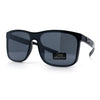 All Dark Black Locs Mens Oversize Inset Lens Shield Horn Rim Plastic Sunglasses