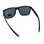 All Dark Black Locs Mens Oversize Inset Lens Shield Horn Rim Plastic Sunglasses