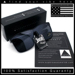 All Dark Black Locs Mens Oversize Inset Lens Shield Horn Rim Plastic Sunglasses