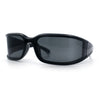 Womens Trendy Curved Wrap Around Rectangle Thick Temple Plastic Sunglasses