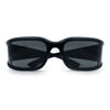 Womens Trendy Curved Wrap Around Rectangle Thick Temple Plastic Sunglasses