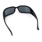Womens Trendy Curved Wrap Around Rectangle Thick Temple Plastic Sunglasses