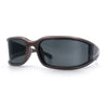 Womens Trendy Curved Wrap Around Rectangle Thick Temple Plastic Sunglasses