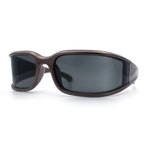 Womens Trendy Curved Wrap Around Rectangle Thick Temple Plastic Sunglasses