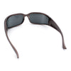 Womens Trendy Curved Wrap Around Rectangle Thick Temple Plastic Sunglasses