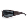 Womens Trendy Curved Wrap Around Rectangle Thick Temple Plastic Sunglasses