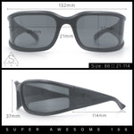 Womens Trendy Curved Wrap Around Rectangle Thick Temple Plastic Sunglasses